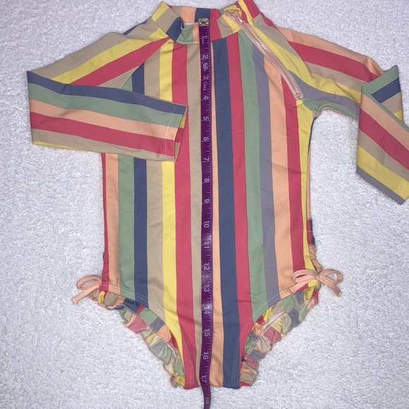 Jessica Simpson rash guard ruffle butt striped swim suit size 3t - Picture 3 of 8